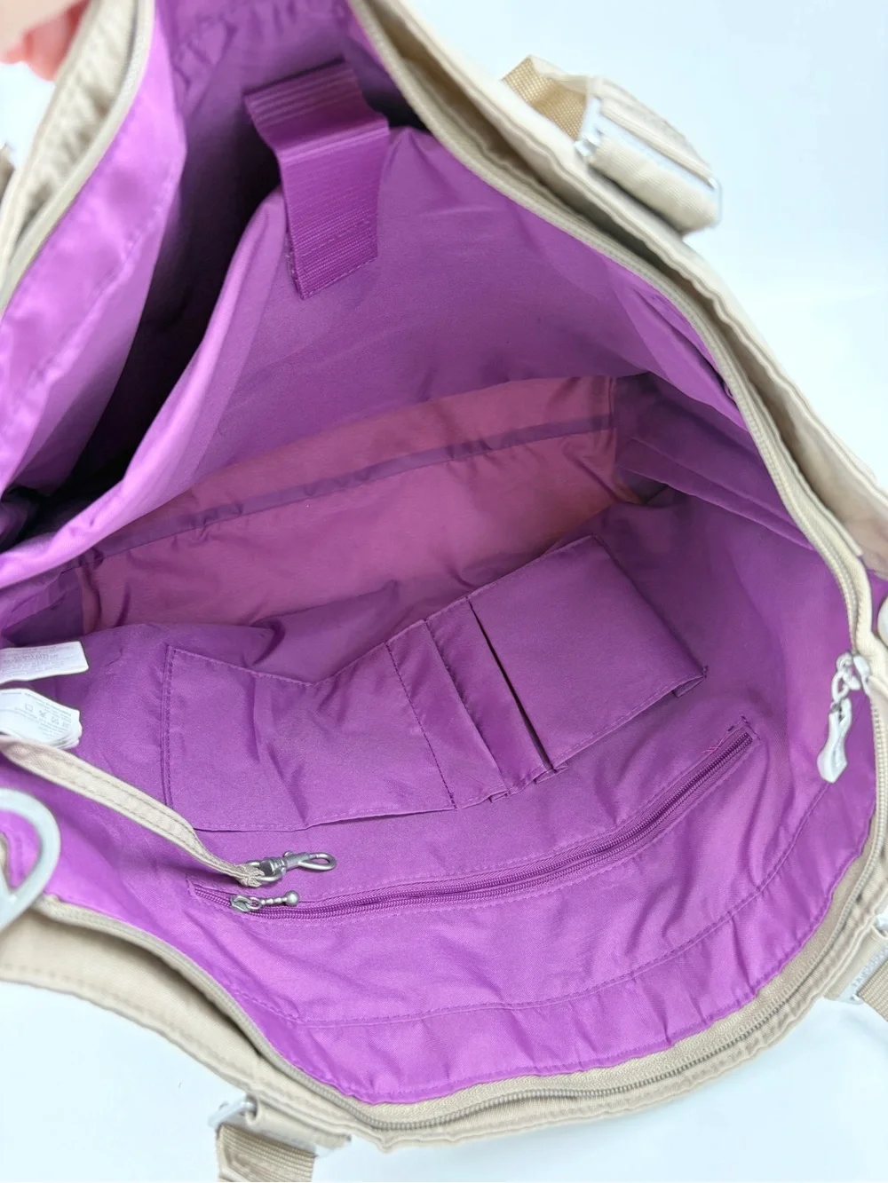 Baggallini Avenue Tote Travel Laptop Bag Purse Beach Beige